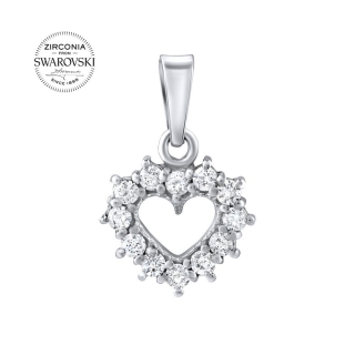 Stříbrný přívěsek SRDCE se Swarovski® Zirkony