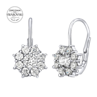SILVEGO stříbrné náušnice s čirými Swarovski Zirkony