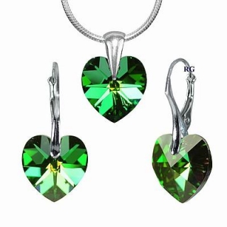 Stříbrná souprava vyrobena s CRYSTALLIZED™ – 14x14mm souprava SRDCE LSW070S
