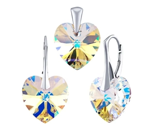 Stříbrná souprava vyrobena s CRYSTALLIZED™ SRDCE 14x14mm LSW069S
