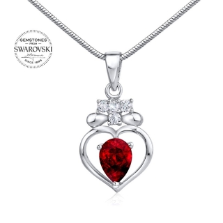 Stříbrný přívěsek SILVEGO SRDCE s pravým přírodním topazem Swarovski Gemstone