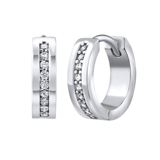 Stříbrné náušnice kruhy LOLA se zirkony