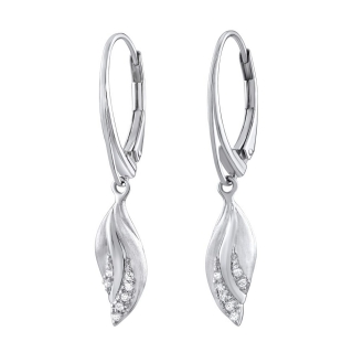 Stříbrné visací náušnice lístečky