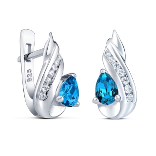 Stříbrné náušnice CORNELIA se syntetickým Topazem