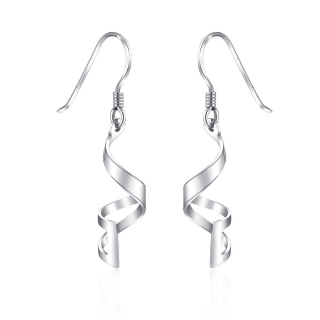 Stříbrné náušnice twist spirálaPRME11254
