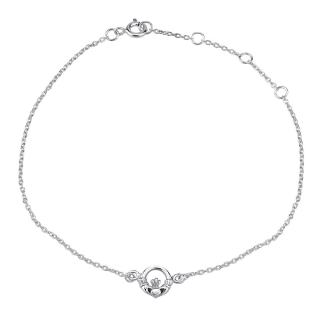 CLADDAGH stříbrný řetízek na nohu 22-26 cm  PRMC11005 