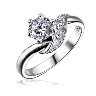 SILVEGO stříbrný decentní prstýnek se Swarovski® Zirconia 5mm