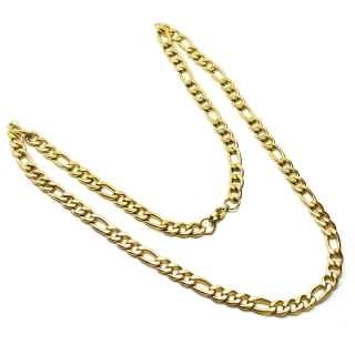 Řetízek z chirurgické oceli Gold Figaro 7.5 mm