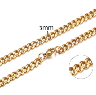Řetízek z chirurgické oceli NC-529-Gold 3 mm