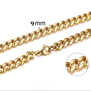 Řetízek z chirurgické oceli NC-529-Gold 9mm