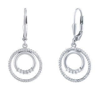 Stříbrné visací náušnice Klea s Brilliance Zirconia FW14601E