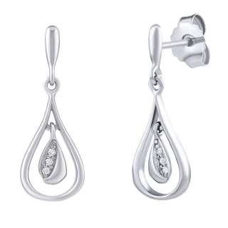 Stříbrné visací náušnice Keri s Brilliance Zirconia  FW14226E