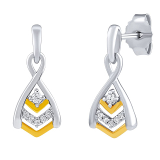 Jemné stříbrné/pozlacené náušnice Ashley s Brilliance Zirconia FW15133EGP 