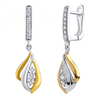 Elegantní stříbrné/pozlacené náušnice Antis s Brilliance Zirconia FW15485EGP