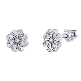 Stříbrné náušnice květinky Zita s Brilliance Zirconia  PRGPZE0353ES