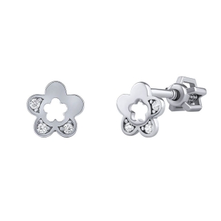 Stříbrné náušnice květina Debra s Brilliance Zirconia  PRGMH63ES