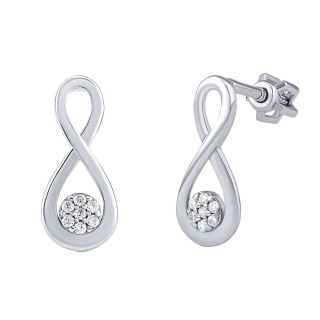 Stříbrné náušnice Infinity Ginger s Brilliance Zirconia PRGPFE0001ES