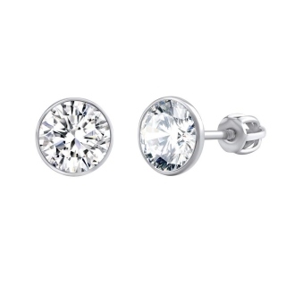 Stříbrné náušnice pecky Jenis s Brilliance Zirconia 8 mm SILVEGOB70608SBDW 
