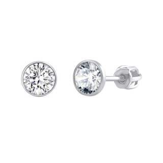 Stříbrné náušnice pecky Jenis s Brilliance Zirconia 6 mm SILVEGOB70606SBDW