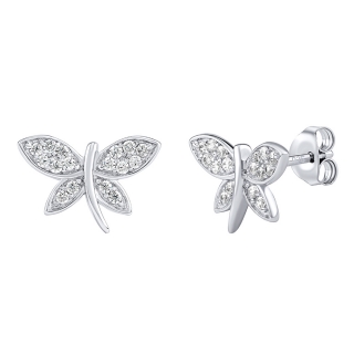 Stříbrné náušnice vážky Brietta s Brilliance Zirconia JJJ0114EW 