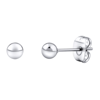 Celostříbrné náušnice pecky - kuličky 4 mm  JJJ101E4