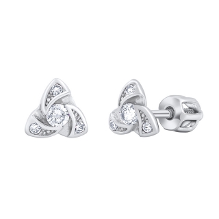 Stříbrné náušnice AVA s čirými Brilliance Zirconia dámské i dětské SILVEGOB70497BDSW