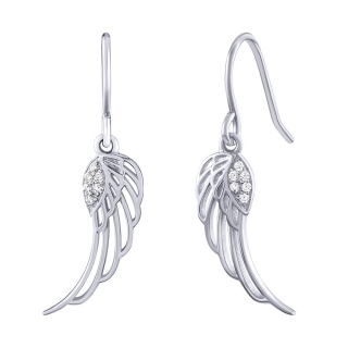 Stříbrné náušnice Areli andělská křídla s Brilliance Zirconia MW02248E