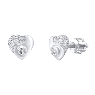 Stříbrné náušnice pecky srdce s Brilliance Zirconia SILVEGOB70205SWSBD