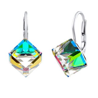 Stříbrné náušnice kostky Swarovski® Crystals vitrail medium VSW055EVMZ