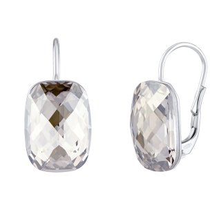 Stříbrné náušnice Baguette s Swarovski® Crystals Silver Shade SILVEGOB31494SS