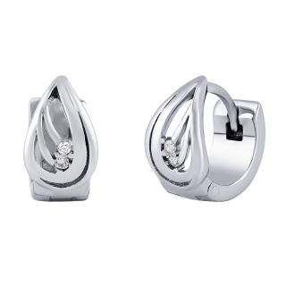 Stříbrné náušnice kruhy LUNA se zirkony QRE621