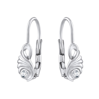 Stříbrné náušnice na patent se Swarovski Zirconia  SILVEGO70180W