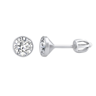 Stříbrné náušnice pecky se Swarovski Zirconia 6 mm  SILVEGO70606w 
