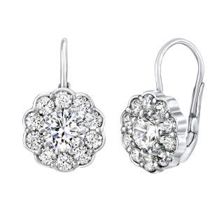 Stříbrné náušnice s čirými Swarovski Zirkony SILVEGO31826w 