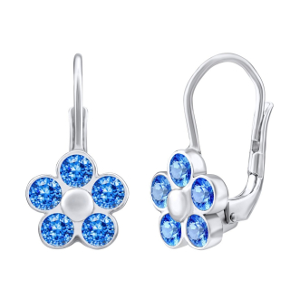 Stříbrné náušnice POMNĚNKY s modrými Swarovski Zirconia 