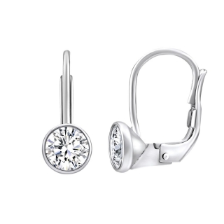 Stříbrné náušnice pecky na patent se Swarovski Zirconia SILVEGO70605W 