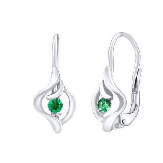 Stříbrné náušnice se zeleným Swarovski Zirconia SILVEGO35008G 