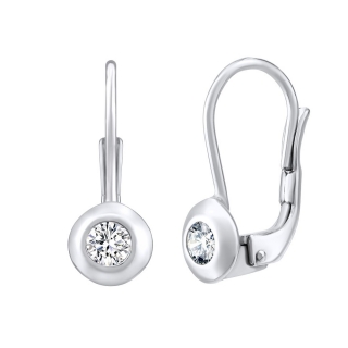 Stříbrné náušnice s čirým Swarovski Zirconia  SILVEGO31442w