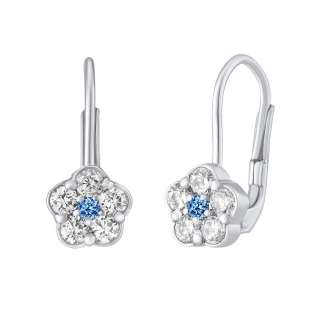 Stříbrné dětské náušnice se Swarovski® Zirkony SILVEGOB31808SB