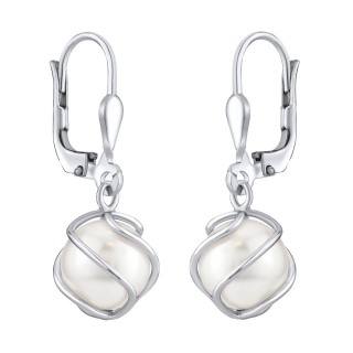 Stříbrné náušnice se Swarovski® Perlou SILVEGOBP31644 