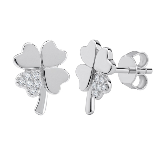 Stříbrné náušnice ČTYŘLÍSTKY se Swarovski® Zirconia MW13486S 