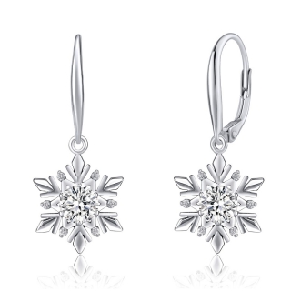 Stříbrné náušnice sněhová vločka se Swarovski® Zirconia JJJE0811sw 