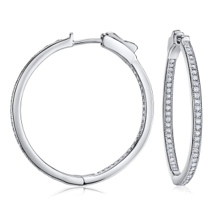 Stříbrné kruhové náušnice KARIN 3 cm JJJ0107 