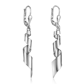 Stříbrné náušnice TWIST spirálové 4,5 cm SILVEGOB31516ZT 