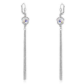 Stříbrné náušnice řetízkové se Swarovski® Crystals SILVEGOB32559AB