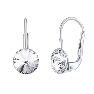 Stříbrné náušnice se Swarovski® Crystals 8 mm rivoli čiré VSW041E-clear 