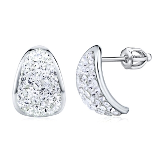 Stříbrné náušnice se Swarovski® Crystals 14 mm  SILVEGOB36093
