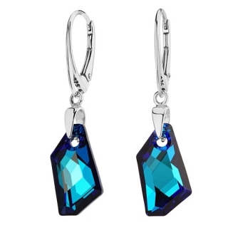 Stříbrné náušnice De-Art Bermuda Blue se Swarovski® Crystals LSW179E 