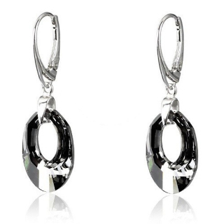 Stříbrné náušnice se Swarovski® Crystals Helios Silver Night LSW133E
