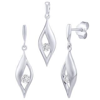 Stříbrný set šperků Nadine s čirým Brilliance Zirconia - náušnice a přívěsek FWS15332W